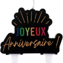 Bougie "Joyeux Anniversaire" - Collection Festicolor - Couleur au choix