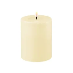 Bougie LED rustique en cire et avec timer - 10 cm - Couleur au choix