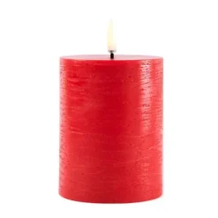 Bougie LED rustique en cire et avec timer - 10 cm - Couleur au choix