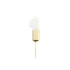 Bougie Métal blanc et or sur pique en bois - 10,5 cm - Chiffre au Choix