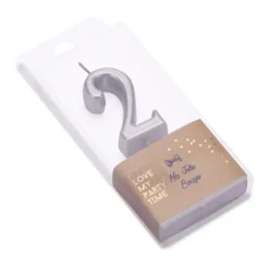 Bougie métallisée en forme de chiffre sur pic - Or - 4,3 cm - Chiffre au choix