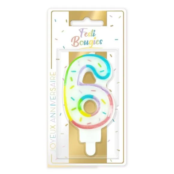 Bougie multicolore pastel en forme de chiffre - Chiffre au choix