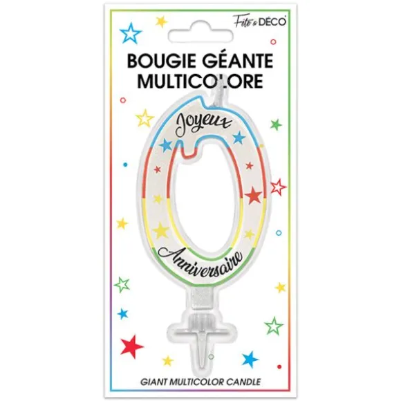 Bougie multicolore pastel en forme de chiffre - Chiffre au choix