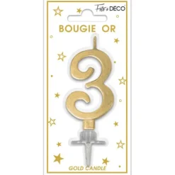 Bougie à paillettes argentées pour anniversaire - 7 cm - Chiffre au choix