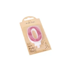 Bougie Paillettes Rose Gold - 7,3 cm - Chiffre au Choix