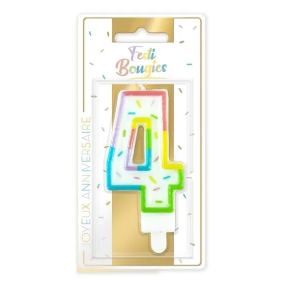 10 bougies argentées avec bobèche - 7,5 cm