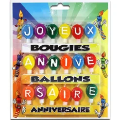 Bougies ballons joyeux anniversaire