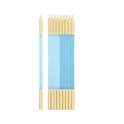10 Bougies bleu et turquoise - 15,5 cm