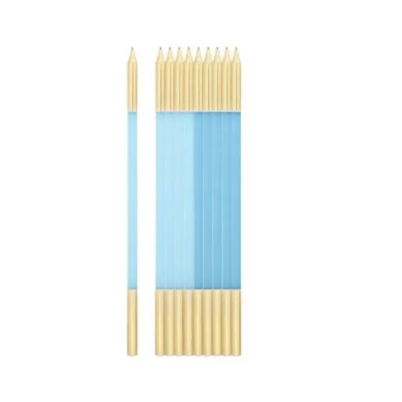 10 Bougies bleu et turquoise - 15,5 cm