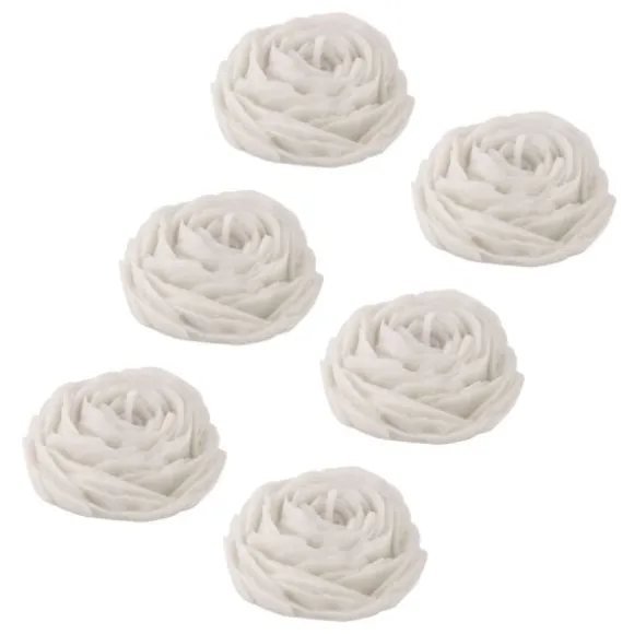6 bougies en forme de camélia - 5,8 x 2,4 cm - Couleur au choix
