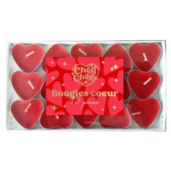 15 bougies en forme de cœur - 3,5 x 1,2 x 4 cm - Saint-Valentin - Collection Chéri Chérie
