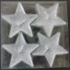 4 Bougies Etoile Pailletées - Argent