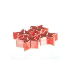 4 Bougies Etoile Pailletées - Rouges
