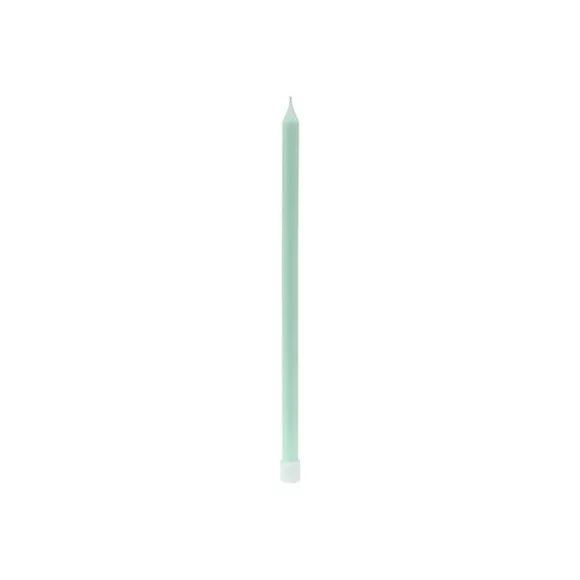 16 bougies fines avec bobèches - 12 x 0,5 cm - Couleur au choix