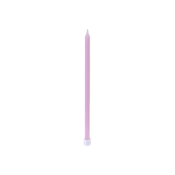 16 bougies fines avec bobèches - 12 x 0,5 cm - Couleur au choix