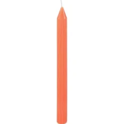 2 bougies flambeau cannelées - 2,2 x 25 cm - Couleur au choix
