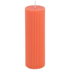 2 bougies flambeau cannelées - 2,2 x 25 cm - Couleur au choix
