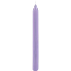 2 bougies flambeau cannelées - 2,2 x 25 cm - Couleur au choix