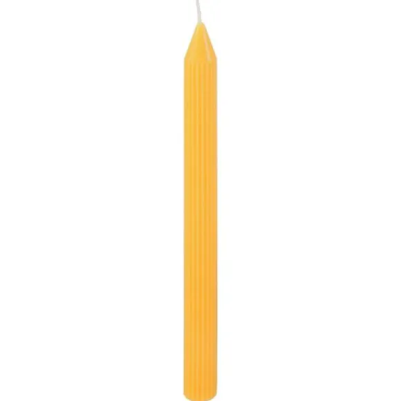 2 bougies flambeau cannelées - 2,2 x 25 cm - Couleur au choix