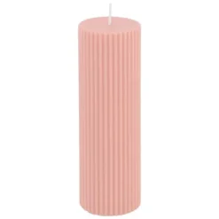 2 bougies flambeau cannelées - 2,2 x 25 cm - Couleur au choix