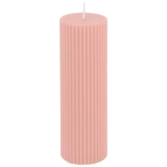2 bougies flambeau cannelées - 2,2 x 25 cm - Couleur au choix