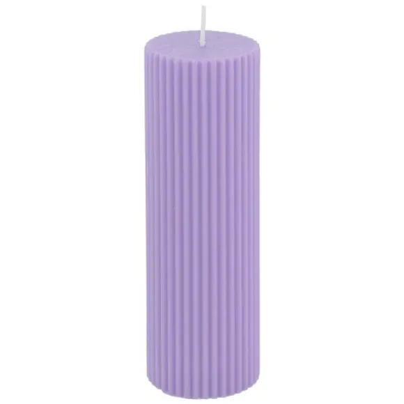 2 bougies flambeau cannelées - 2,2 x 25 cm - Couleur au choix