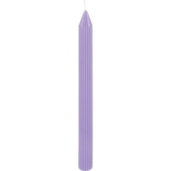 2 bougies flambeau cannelées - 2,2 x 25 cm - Couleur au choix