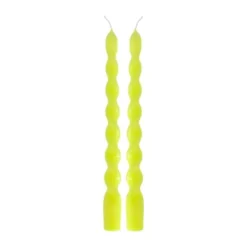 2 bougies flambeau torsadées - 2,2 x 25 cm - Couleur au choix