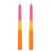 2 bougies flambeau tricolores - 2 x 25 cm