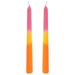 2 bougies flambeau tricolores - 2 x 25 cm