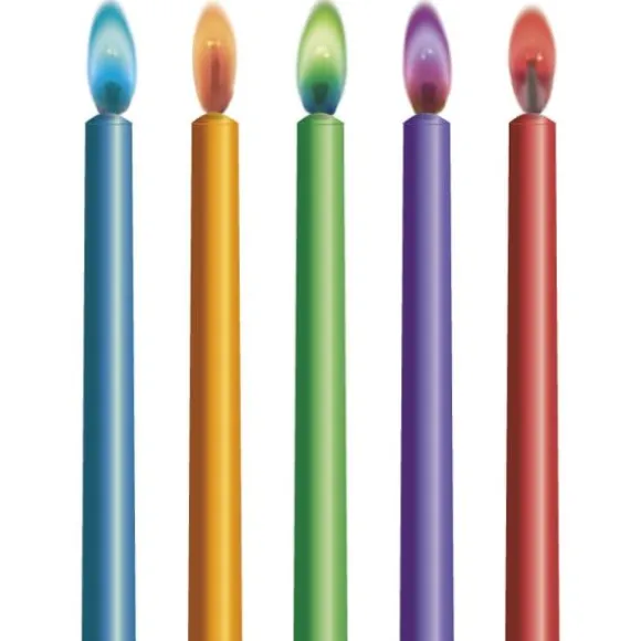 10 Bougies à flamme avec support