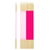 10 Bougies rose et fuchsia - 15,5 cm