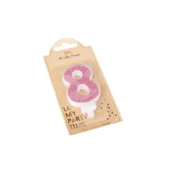 Bougie sur pique Rose Gold - 9 cm - Chiffre au Choix