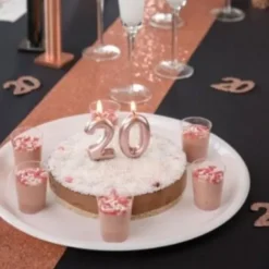 Bougie sur pique Rose Gold - 9 cm - Chiffre au Choix