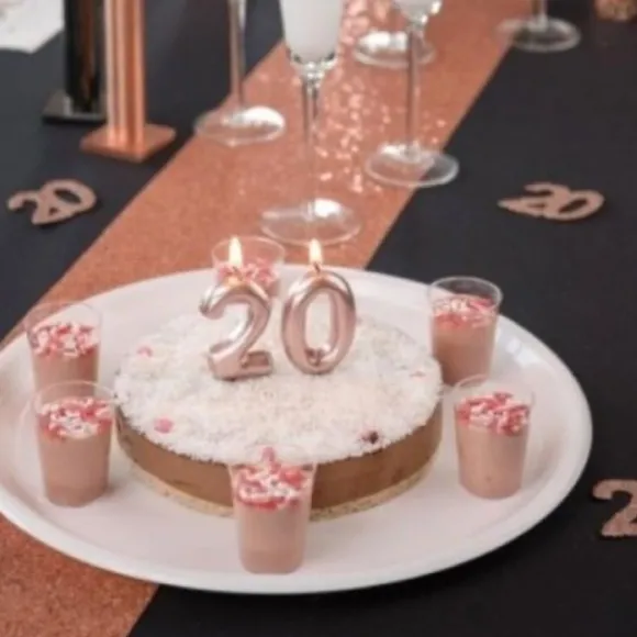 Bougie sur pique Rose Gold - 9 cm - Chiffre au Choix