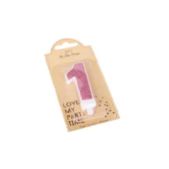 Bougie sur pique Rose Gold - 9 cm - Chiffre au Choix