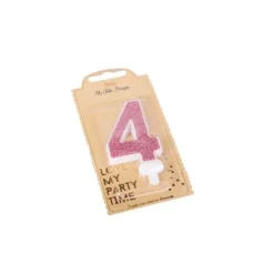 Bougie sur pique Rose Gold - 9 cm - Chiffre au Choix