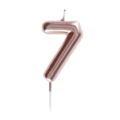 Bougie sur pique Rose Gold - 9 cm - Chiffre au Choix