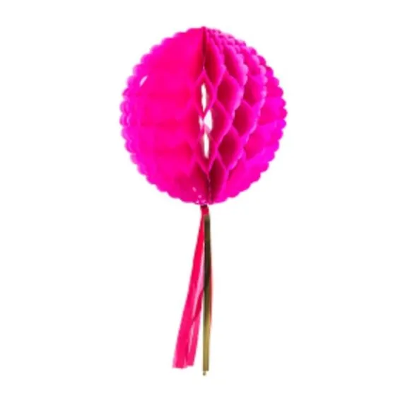 Boule alvéolée à Tassel 30 cm - Rose Fuchsia