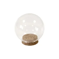 Boule en verre sur support en liège - 4,5 x 8 cm