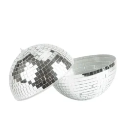 Boule à facettes miroir argentée à suspendre - Diamètre 20 cm - Collection Time to Disco