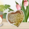 Boule à paillettes en forme de cœur - Mamie - Collection Mamie d'Amour