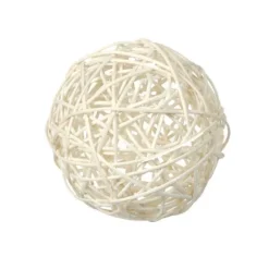 10 Boules en Rotin - Blanc