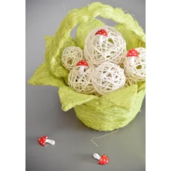 10 Boules en Rotin - Blanc