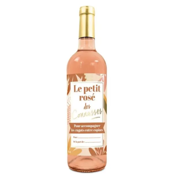 Bouteille de vin rosé humoristique - Le petit rosé des connasses