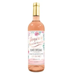 Bouteille de vin rosé pour anniversaire - Joyeux Anniversaire