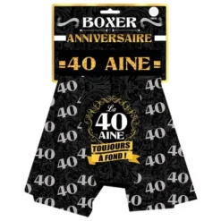 Boxer Festif Anniversaire 40 Ans - Couleur Aléatoire