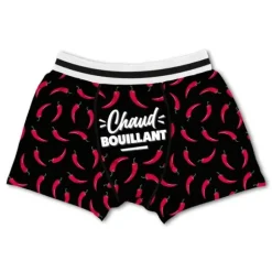 Boxer humoristique "Chaud bouillant" - Collection Boys Club - Taille au choix