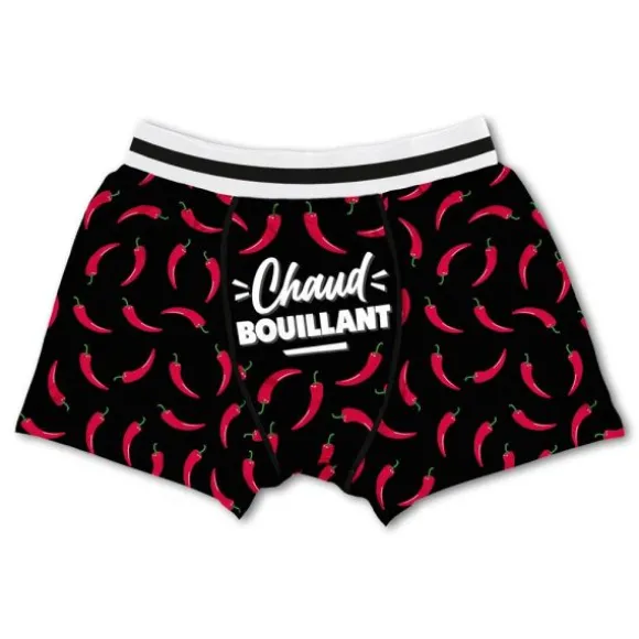Boxer humoristique "Chaud bouillant" - Collection Boys Club - Taille au choix