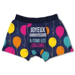 Boxer humoristique pour homme - Joyeux Anniversaire - Taille au choix